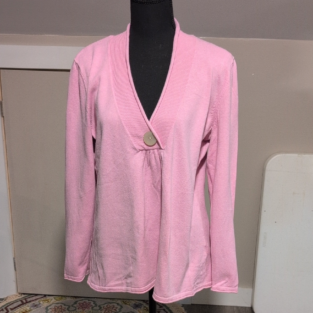 J. Jill Soft Pink Cardigan with Button Detail